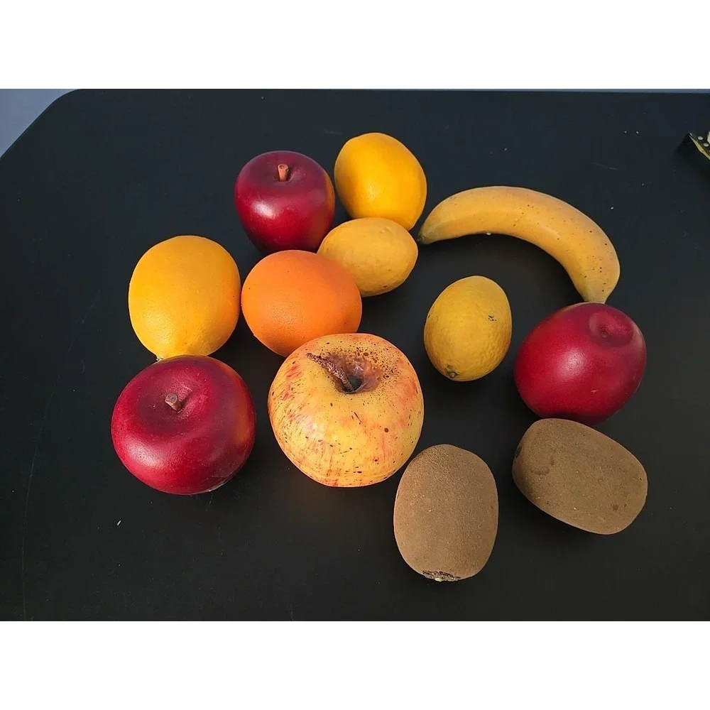 Lot Of Faux Artificial Fruit Lemons Apples Avacado Bananas Oranges Kiwi Realisti